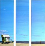 Leucate - April '08  Acrylic on canvas, Tryptic  3 x (30 x 100 cm)