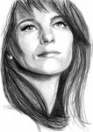 Charlotte Rampling - 02/10 Mine de plomb & fusain sur papier 180g , 42 x 60 cm