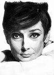 Audrey Hepburn - 08/09 Mine de plomb & fusain sur papier 180g , 42 x 60 cm