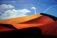 Un nouveau d&eacute;part - 12/07  Acrylique sur toile sans cadre, 170 x 52 cm